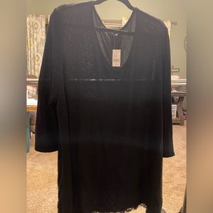 New with tags Lane Bryant long sleeve top with lace all around the bottom hem.